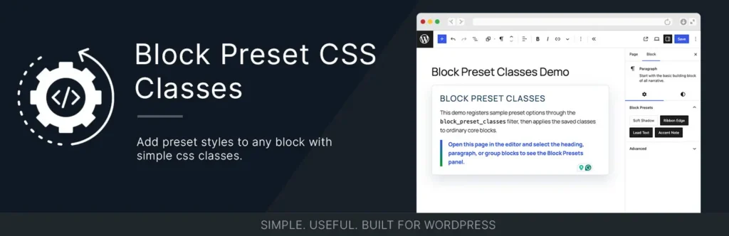 Block Preset Classes